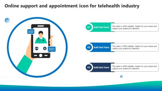 Online Support And Appointment Icon For Telehealth Industry