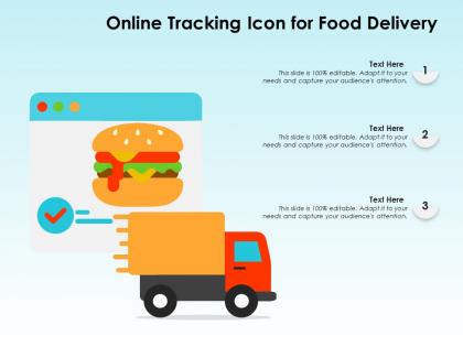 Online tracking icon for food delivery