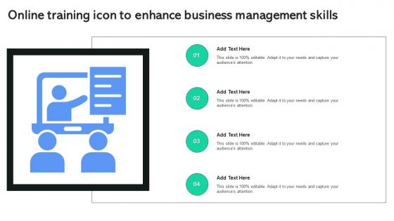 Online Training Icon To Enhance Business Management Skills