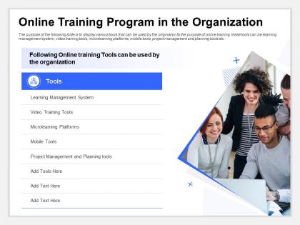 Online training program in the organization microlearning platforms ppt shows