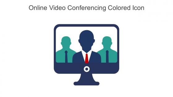 Online Video Conferencing Colored Icon In Powerpoint Pptx Png And Editable Eps Format