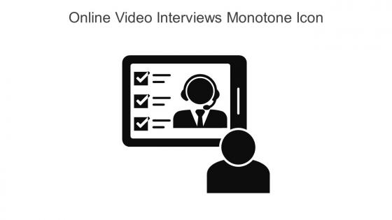 Online Video Interviews Monotone Icon In Powerpoint Pptx Png And Editable Eps Format