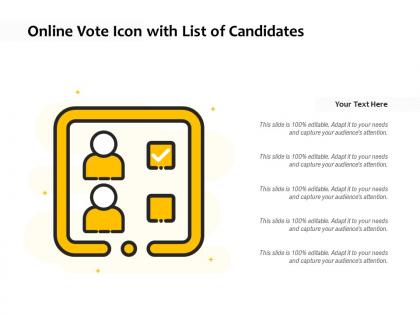 Online vote icon with list of candidates