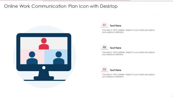Online Work Communication Plan Icon With Desktop