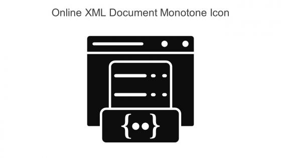 Online XML Document Monotone Icon In Powerpoint Pptx Png And Editable Eps Format