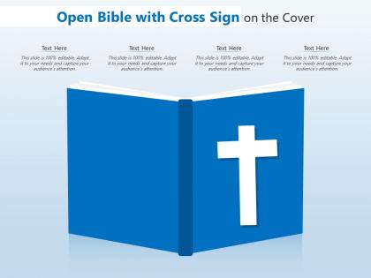 Open bible with cross sign on the cover