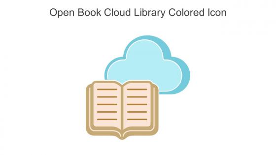 Open Book Cloud Library Colored Icon In Powerpoint Pptx Png And Editable Eps Format