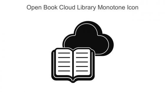 Open Book Cloud Library Monotone Icon In Powerpoint Pptx Png And Editable Eps Format