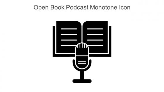 Open Book Podcast Monotone Icon In Powerpoint Pptx Png And Editable Eps Format