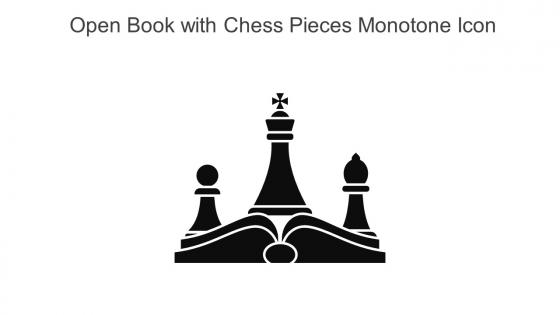 Open Book With Chess Pieces Monotone Icon In Powerpoint Pptx Png And Editable Eps Format