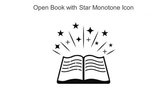 Open Book With Star Monotone Icon In Powerpoint Pptx Png And Editable Eps Format