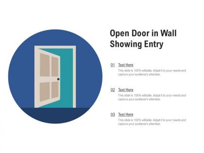Open door in wall showing entry