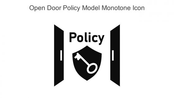 Open Door Policy Model Monotone Icon In Powerpoint Pptx Png And Editable Eps Format