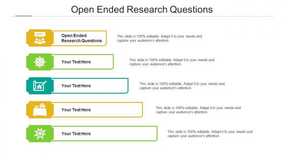 Open ended research questions ppt powerpoint presentation ideas background designs cpb