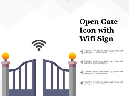 Open gate icon with wifi sign