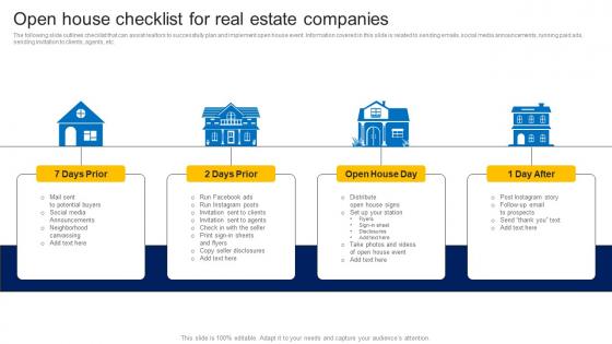 Open House Checklist For Real Estate Companies How To Market Commercial And Residential Property MKT SS V