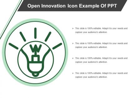Open innovation icon example of ppt