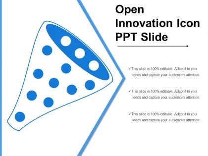 Open innovation icon ppt slide