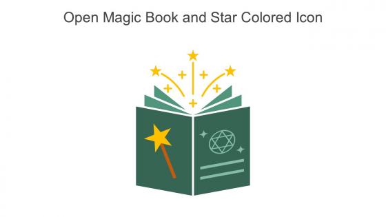 Open Magic Book And Star Colored Icon In Powerpoint Pptx Png And Editable Eps Format