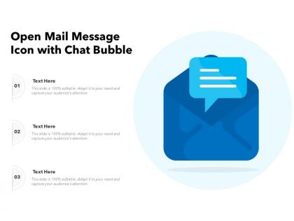 Open mail message icon with chat bubble