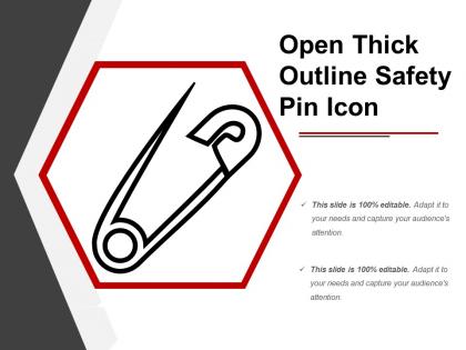Open thick outline safety pin icon