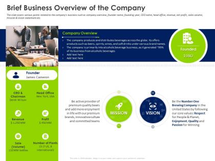 Opening new revenue streams in a stagnant market brief business overview of the company