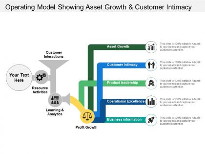 Operating model showing asset growth and customer intimacy