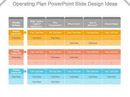 Operating plan powerpoint slide design ideas