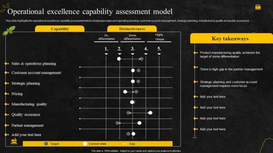 Operational excellence capability assessment model food and beverage company profile