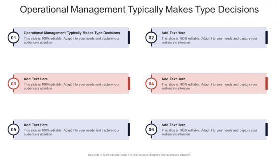 Operational Management Typically Makes Type Decisions In Powerpoint And Google Slides Cpb