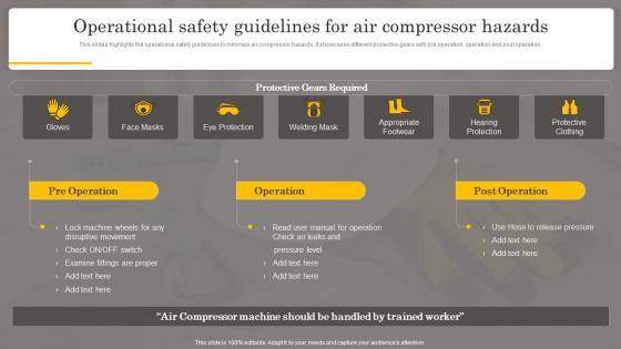 Operational Safety Guidelines For Air Compressor Hazards Manual For Occupational Health And Safety
