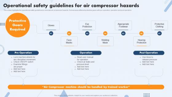 Operational Safety Guidelines For Air Compressor Hazards Safety Operations And Procedures