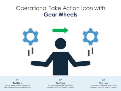 Operational take action icon with gear wheels