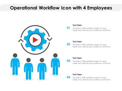 Operational workflow icon with 4 employees