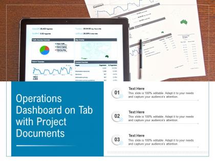 Operations dashboard on tab with project documents