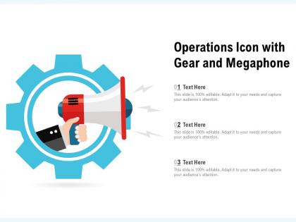 Operations icon with gear and megaphone