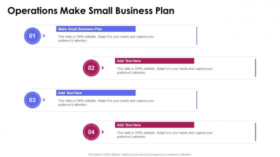 Operations Make Small Business Plan In Powerpoint And Google Slides Cpb