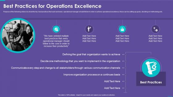 Operations Playbook Best Practices For Operations Excellence