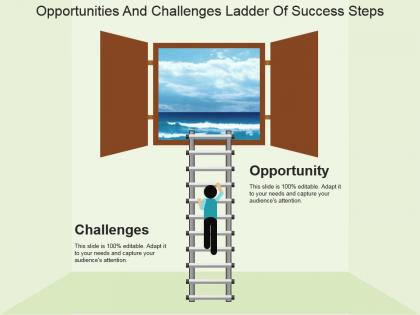 Opportunities and challenges ladder of success steps powerpoint show