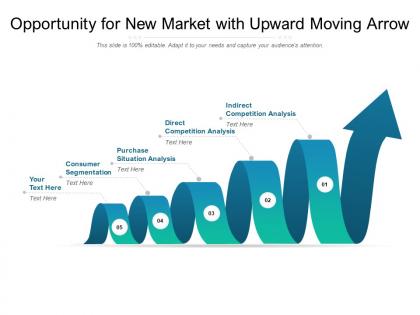 Opportunity for new market with upward moving arrow