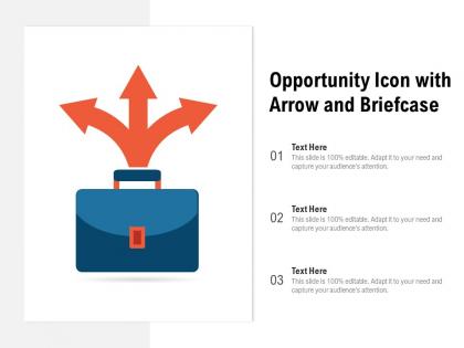 Opportunity icon with arrow and briefcase
