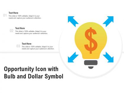 Opportunity icon with bulb and dollar symbol