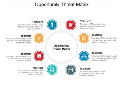 Opportunity threat matrix ppt powerpoint presentation inspiration tips cpb
