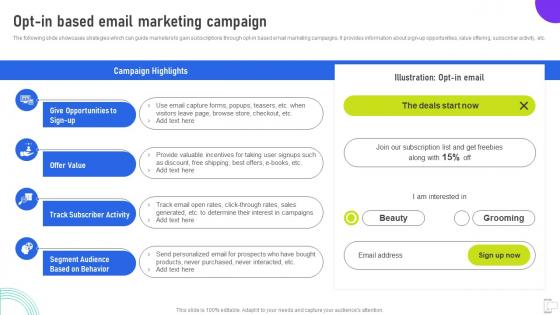 OPT In Based Email Marketing Campaign Using Mobile SMS MKT SS V
