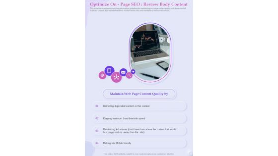 Optimize On Page Seo Review Body Content One Pager Sample Example Document