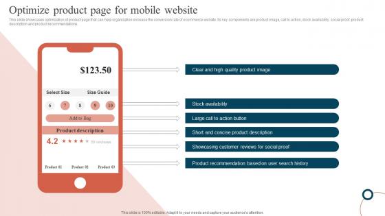 Optimize Product Page For Mobile Website Promoting Ecommerce Products