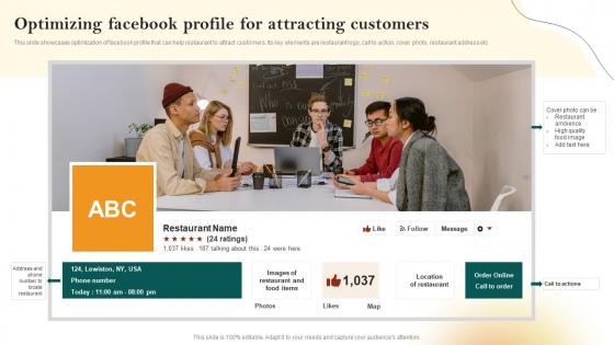 Optimizing Facebook Profile For Attracting Customers Restaurant Advertisement And Social