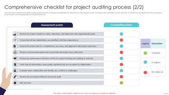 Optimizing Project Success Rates Comprehensive Checklist For Project Auditing PM SS