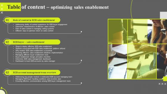 Optimizing Sales Enablement Table Of Content