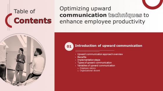 Optimizing Upward Communication Techniques Enhance Employee Productivity Table Contents